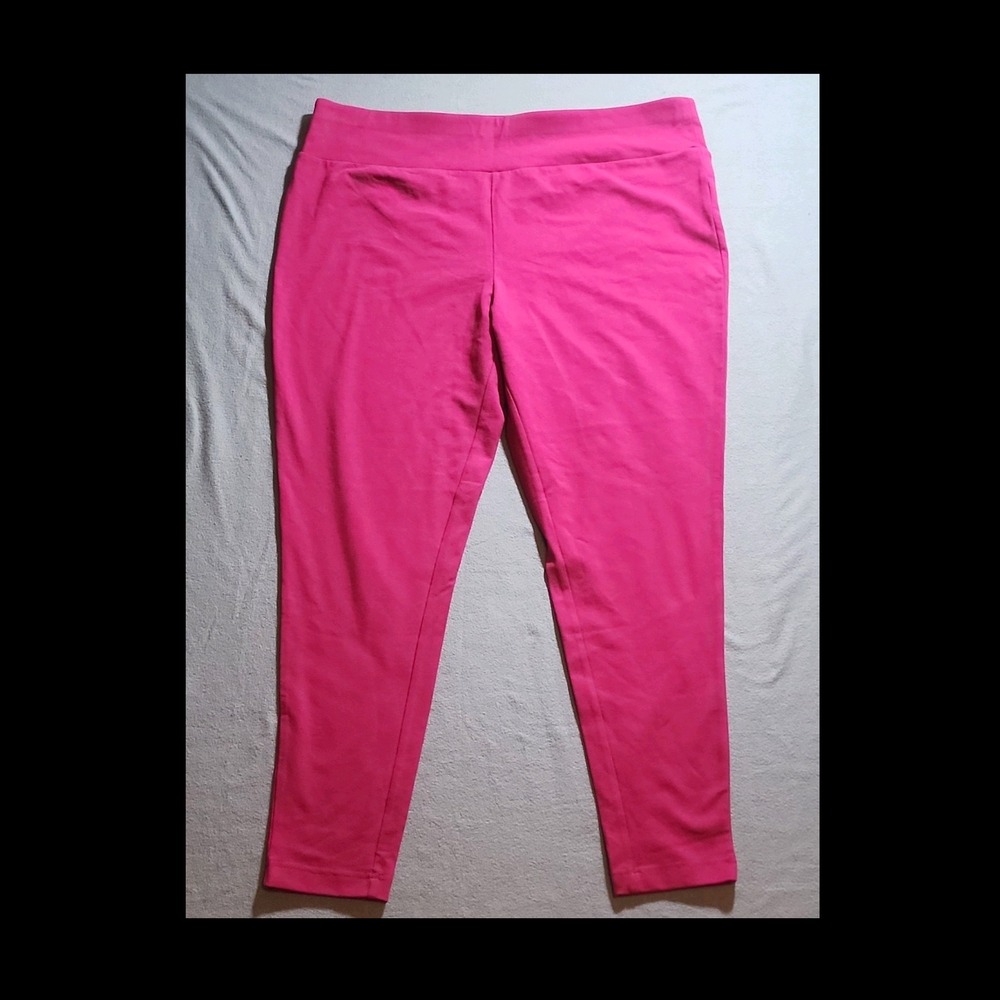 Terra & Sky Pink 1X Ankle Leggings Plus Size Stretch Cotton Spandex